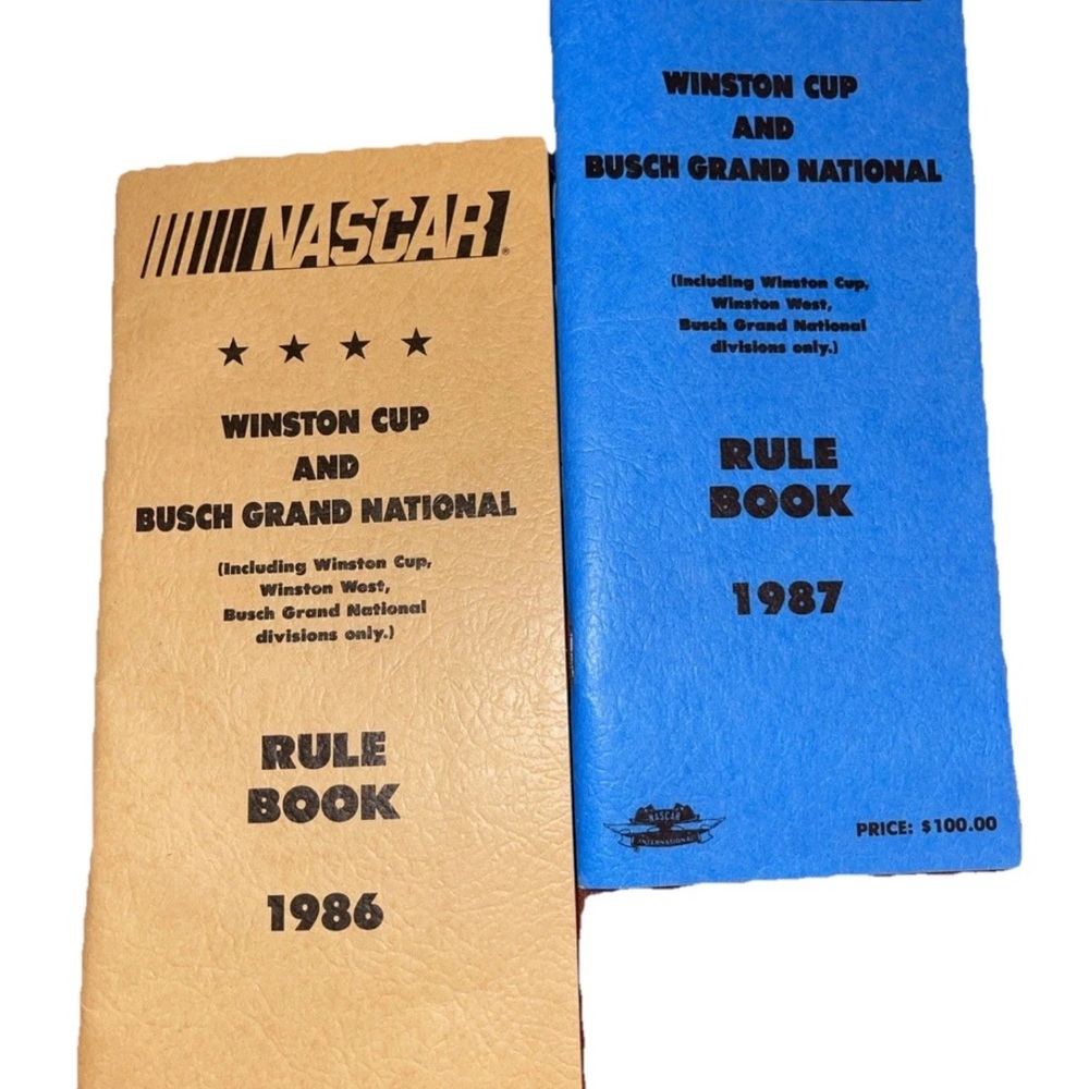 Nascar 1986-1987 Rule Book Set - Tan and Blue